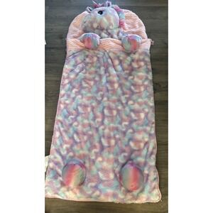 Hugfun Kids Animal Unicorn Sleeping Bag Plush - Rainbow/Purple 66"X28" Soft